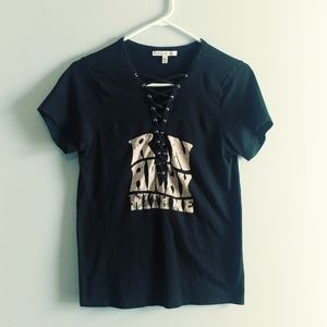 Express One eleven black run away with me shirt